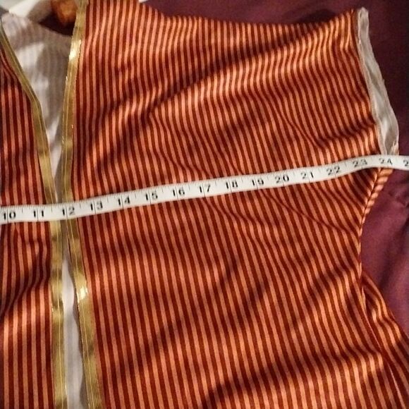 NWOT Kimono Orange Stripe  With Gold Triming One Size - Picture 5 of 8